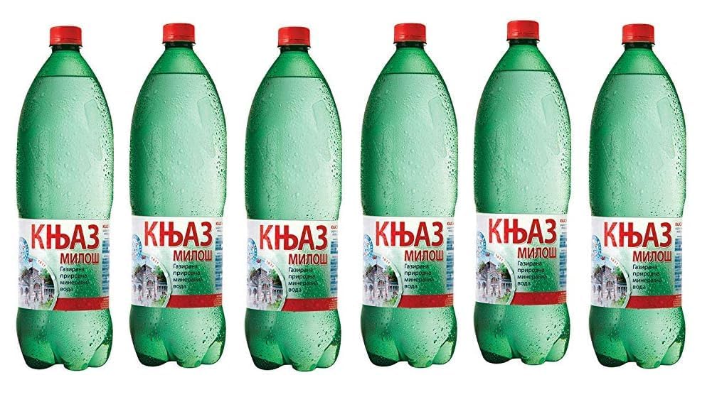 Knjaz Milos Natural Sparkling Mineral Water 1.5L each, 6 Bottles
