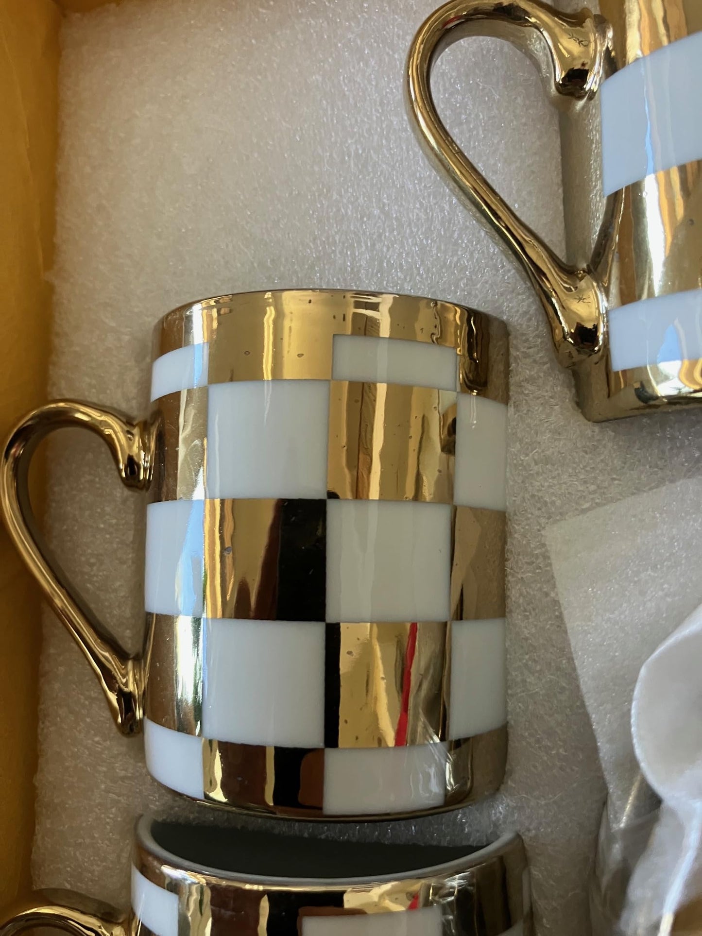 Nour Bone China Coffee Cup & Saucer Style 2500K, 6 Cups & 6 Saucer Turkish Greek Coffee, Espress, Porcelain, Coffee Set, Stylish