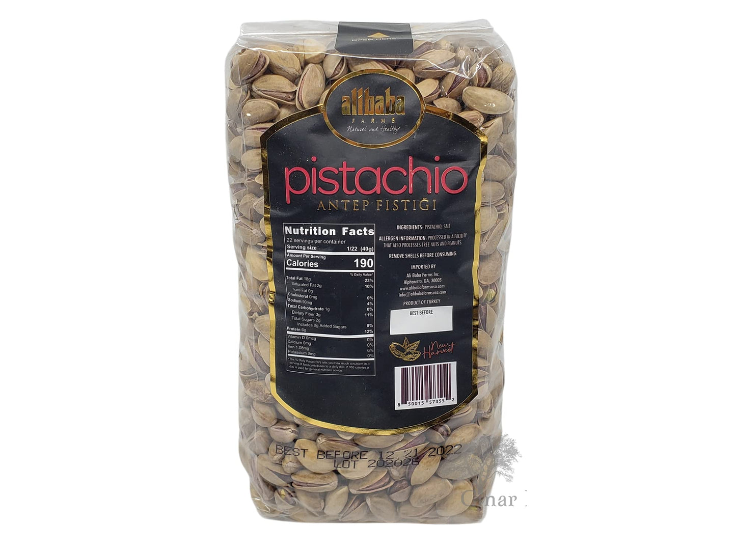 Alibaba Turkish Pistachios - Antep Fistigi - Fistik (32 oz / 908 gr)