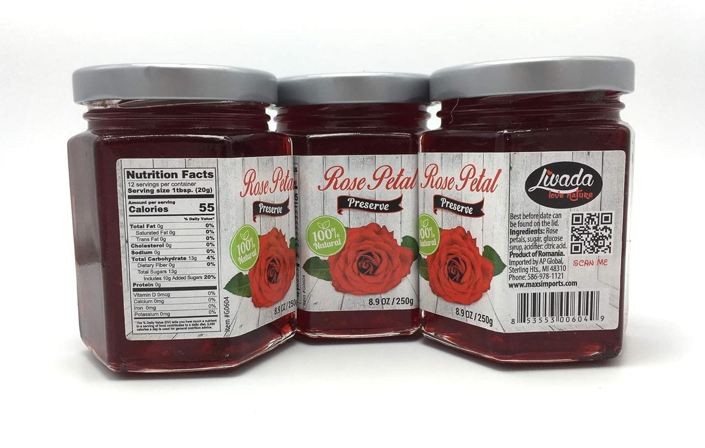 Livada Rose Petal Preserve 8.9oz (250g) pack of 3