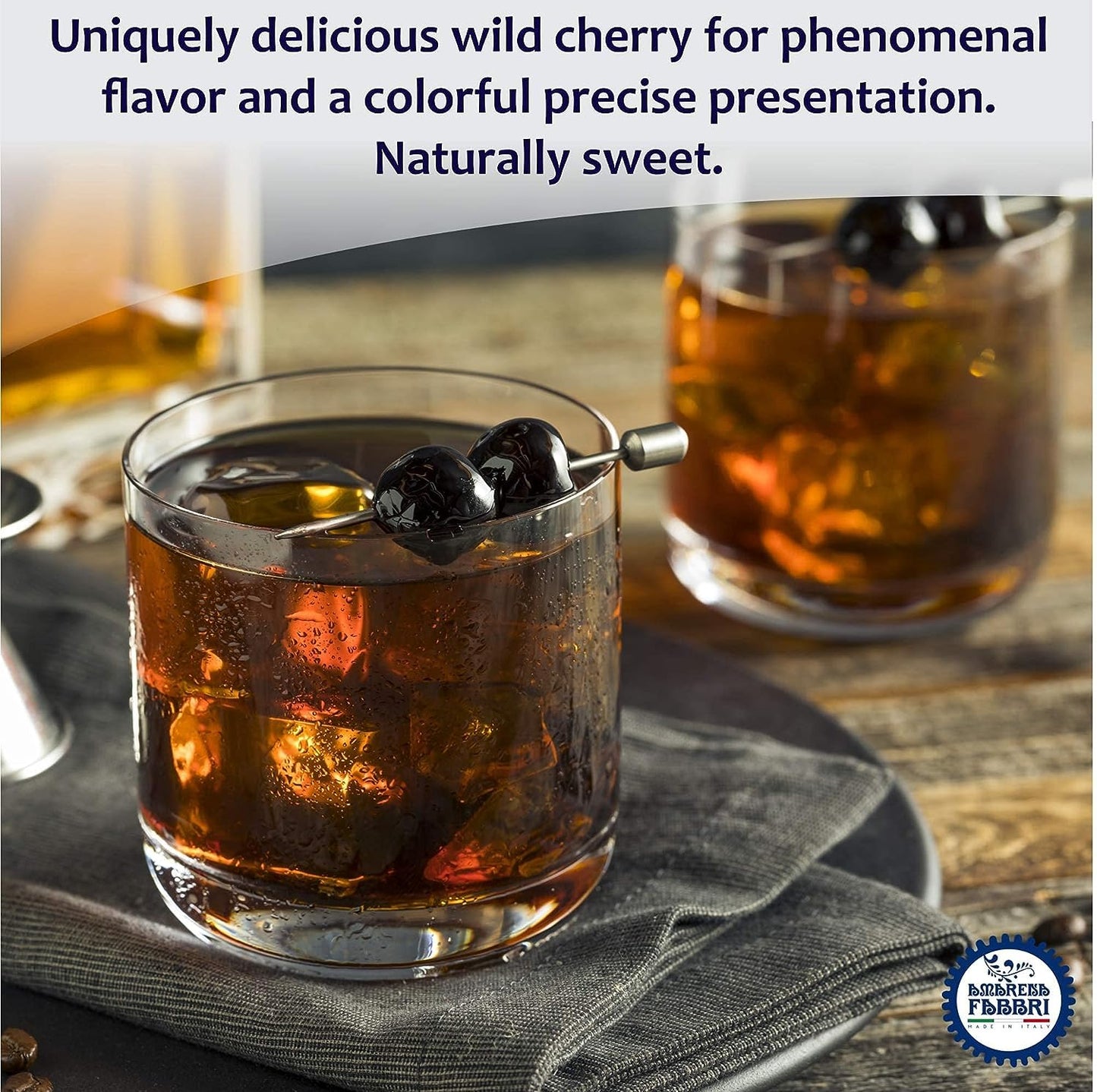 Fabbri Pitted Amarena Wild Cherries in Syrup, Gluten Free, Non- GMO, Vegan, 35.2oz (2lb 3.2oz)