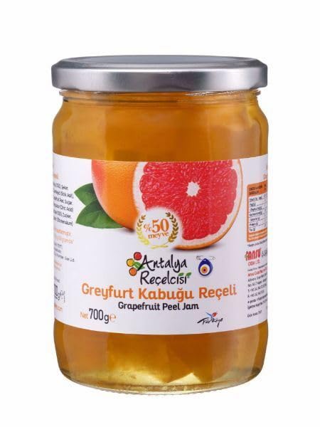 Antalya Recelcisi Grapefruit Peel Jam, 24.7 oz (700g), Glass Jar