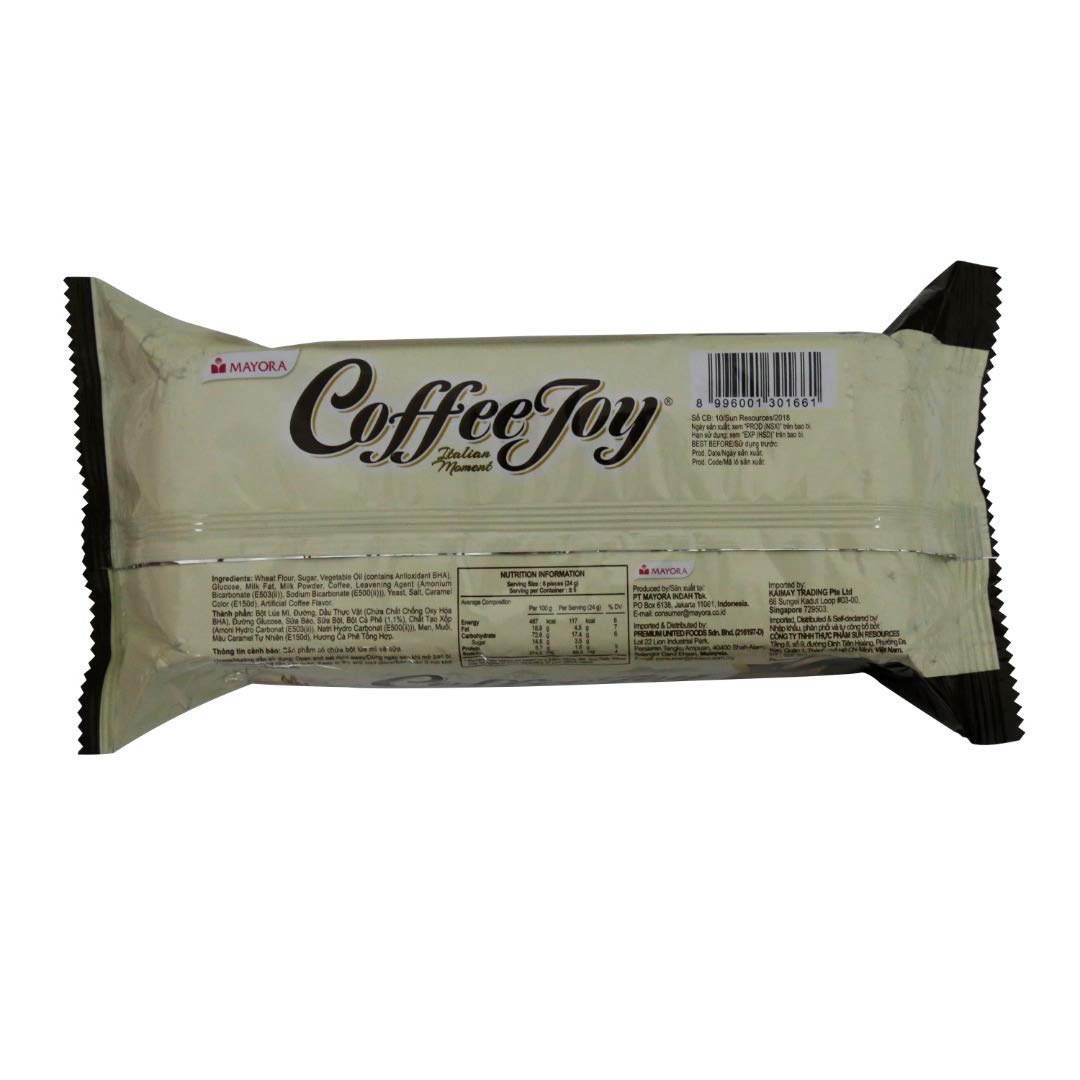 Mayora Coffee Joy Coffee Biscuit Irresistible Biscuit Snacks Kopi Asli Indonesia Halal 142g (5 Ounce)