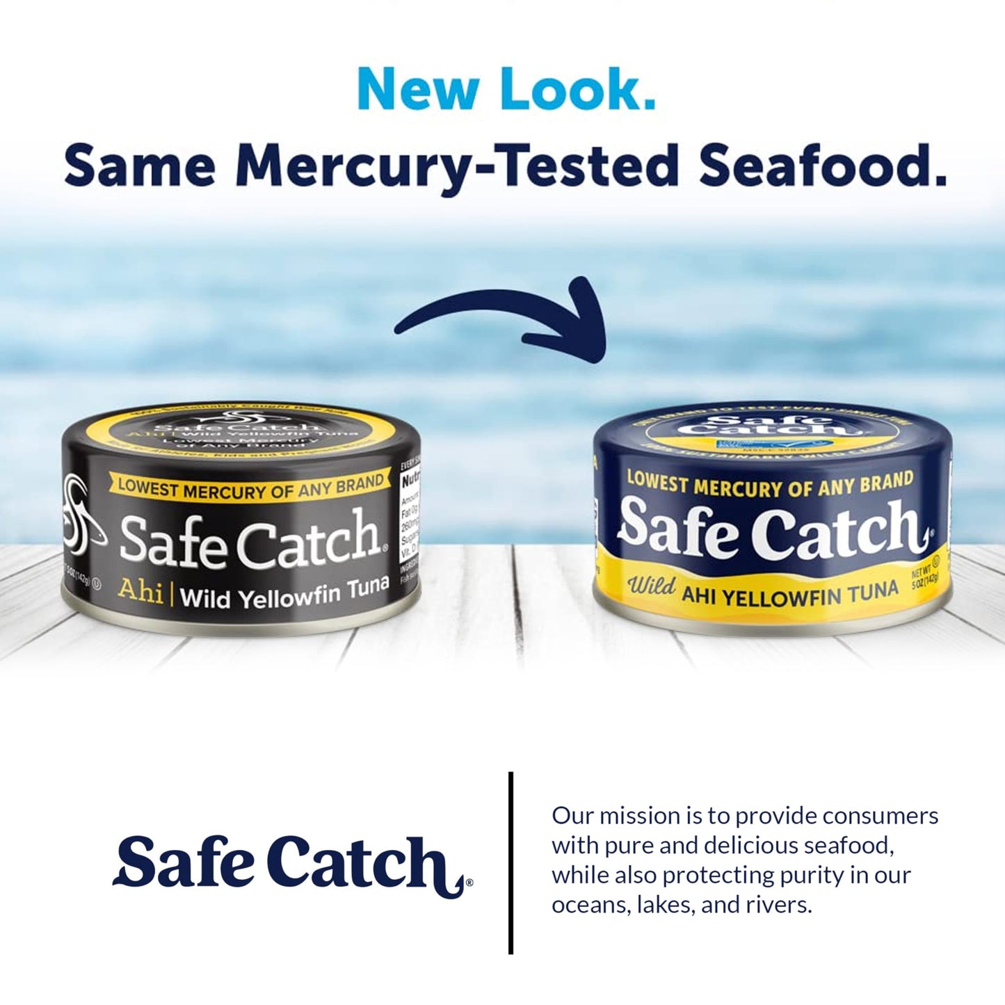 Safe Catch Wild Ahi Yellowfin Tuna Fish, Wild Caught, Lowest Mercury, Lean Protein, Omega 3, Gluten-Free, Kosher