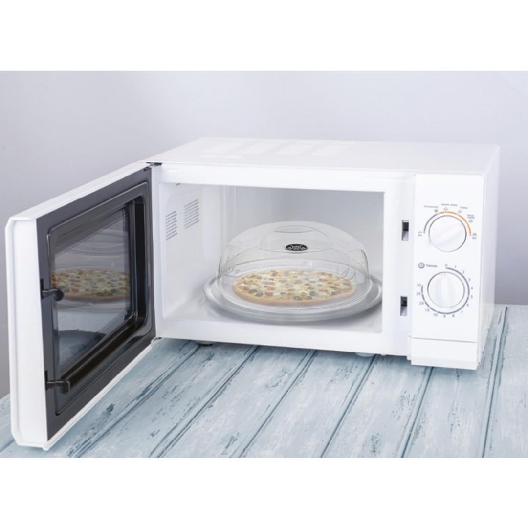 PlastArt 11.22 Inch Microwave Food Splatter Cover Lid with Steam Vent, Clear, BPA-Free