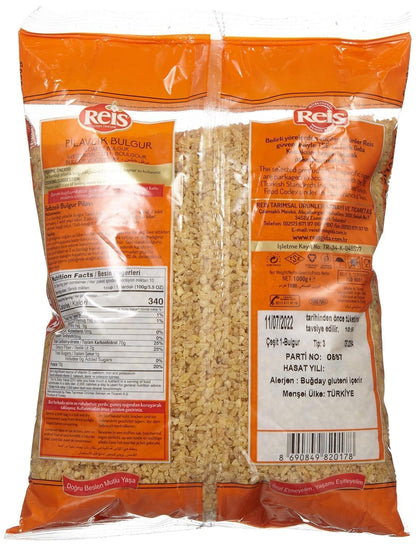 Reis Coarse Bulgur, Wheat Berries, Bulgur Wheat for Pilafs, Meals & Soups, Healthy Pantry Staples, Turkish Grocery Foods, High Fiber & Protein Cereal, Whole Grain Bag, Vegan, Halal, 2.2 Lb (1000g)