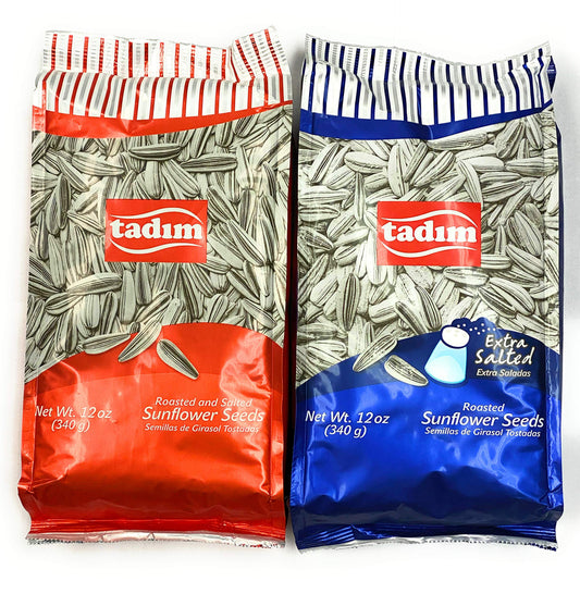Tadim Salted and Extra Salted Sunflower Seeds 12 oz Pack of 2 From Germany
