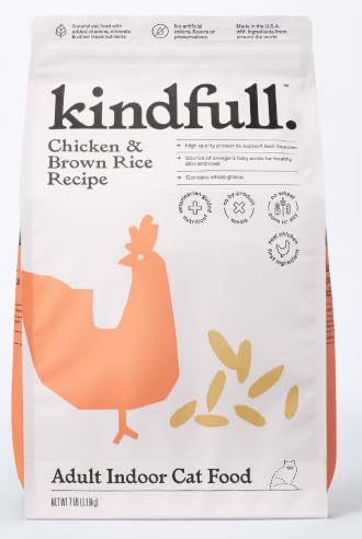Kindfulll Chicken and Brown Rice Dry Adult Indoor Cat Food, 7 LB Bag