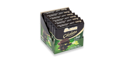 Ulker Butun Antep Fistikli Bitter Cikolata Dark Chocolate with Whole Pistachios Turkish Chocolate Pack of 6