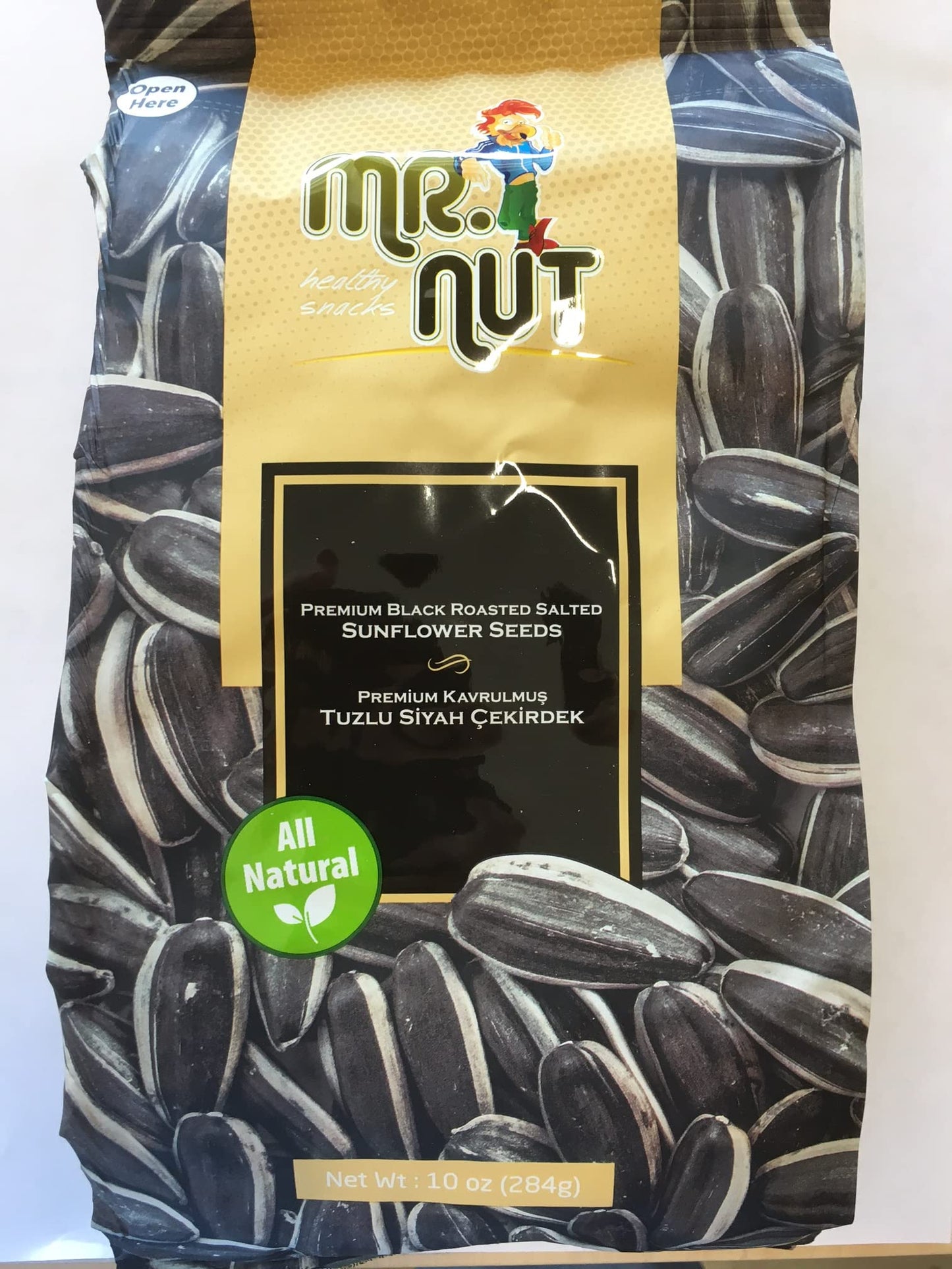 Mr Nut Premium Black Roasted & Salted Sunflower Seeds 284g(10oz)