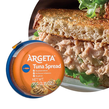 MOVEX Argeta Pate Spread Variety Pack, 6 Pack (2 Chicken, 2 Tuna, 2 Salmon), Orange/blue/red/green