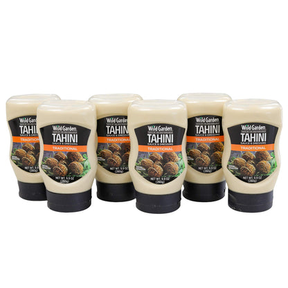 Wild Garden Tahini Sauce & Dressing, Traditional, 9.9 Ounce Easy Squeeze Bottle (Pack of 6)