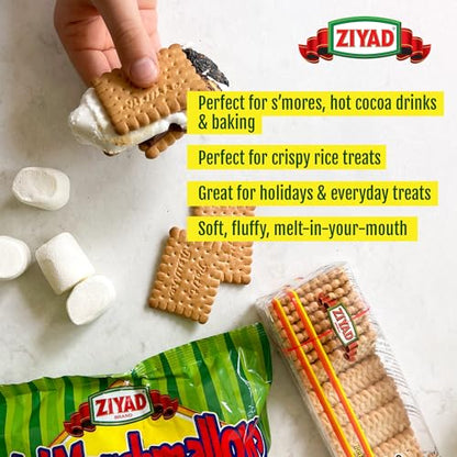 Ziyad Gourmet Halal Marshmallows, Pork-Free, Egg-Free, Dairy-Free, Gluten-Free, Perfect for Holidays and S’mores!