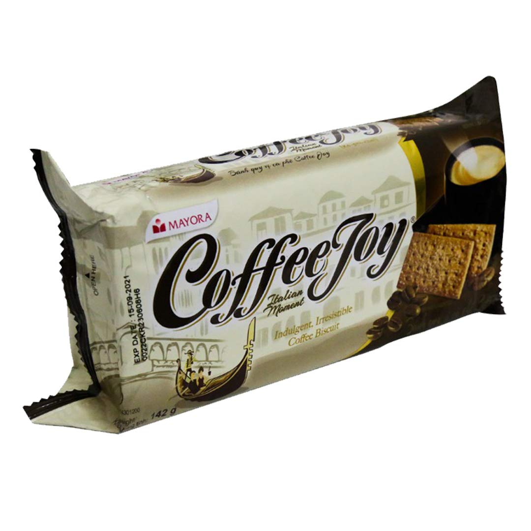 Mayora Coffee Joy Coffee Biscuit Irresistible Biscuit Snacks Kopi Asli Indonesia Halal 142g (5 Ounce)