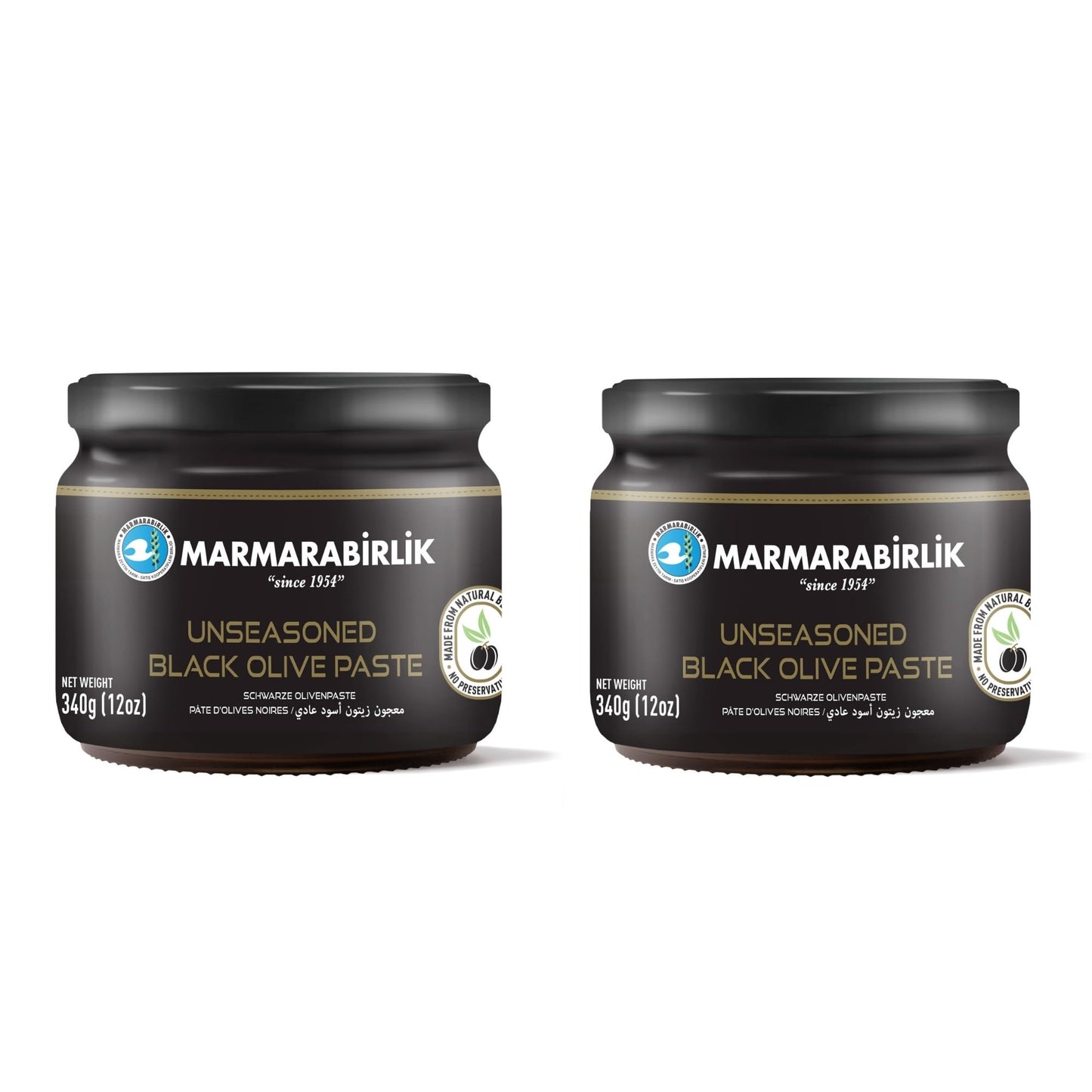 Marmarabirlik, Black Olives Spread, Turkish Olive Paste & Tapenade, Gourmet Mediterranean Flavor, Sandwiches, Crackers, Appetizer, Dips & Salads, Vegan, Kosher, Halal