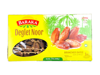 Baraka Branched Deglet Noor Dates | Tunisian Royal Date, Mother of all Dates, Queen Date Variety for Healthy Snacking, Mediterranean Cooking, Baking | 35.27oz Box of Dried Dates, Import of Tunisia