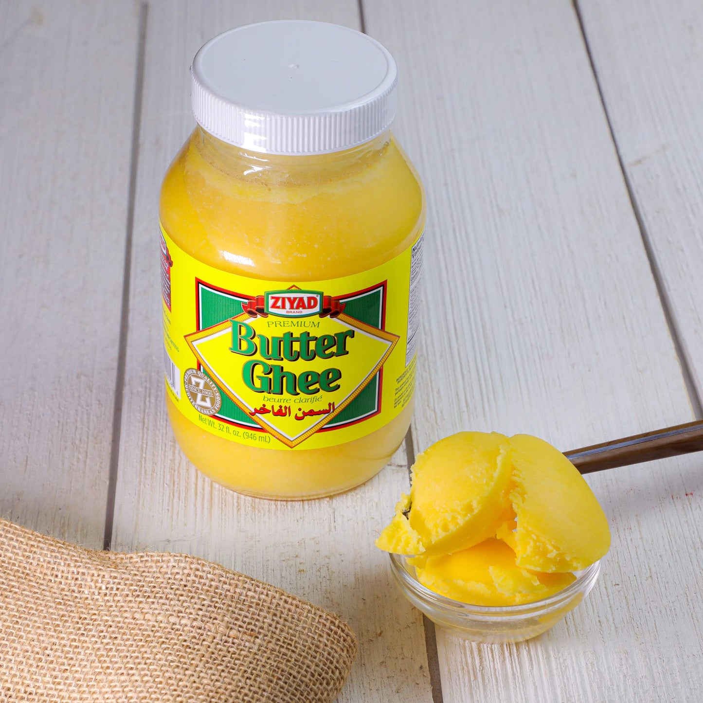 Ziyad Pure Ghee Clarified Butter, Paleo and Keto-Friendly | Lactose and Casein Free | Shelf-Stable, Spreadable, High-Heat Cooking, Roasting, Sautéing, Baking, Coffee,