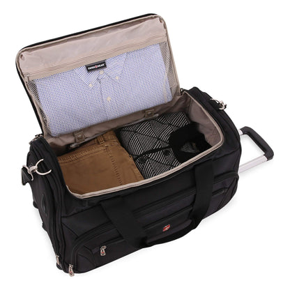 SWISSGEAR Large Lightweight Rolling Duffel | Wheeled, Soft-Shell Luggage | Men's and Women's - Blue/Green