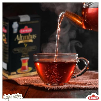 ÇAYKUR Premium Turkish Black Tea Bundle, Filiz, Caycicegi, Altinbas & Rize, Traditional Loose Leaf Black Tea, Set of 4 each 500g / 17.6 Oz