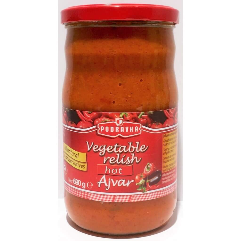 Podravka Hot Ajvar, Spicy, 24.5 Oz