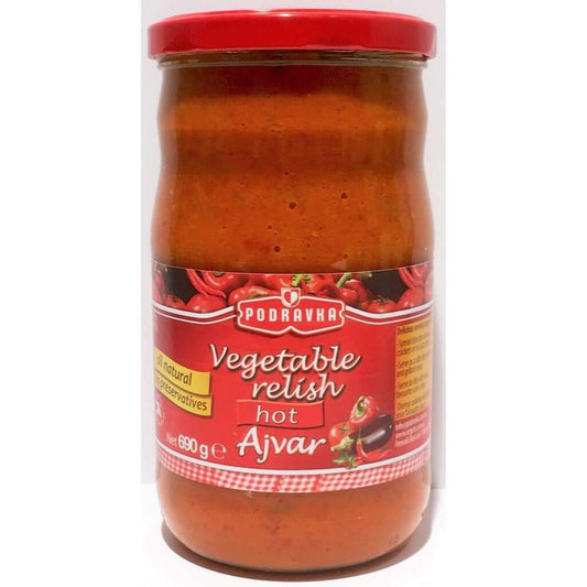Podravka Hot Ajvar, Spicy, 24.5 Oz