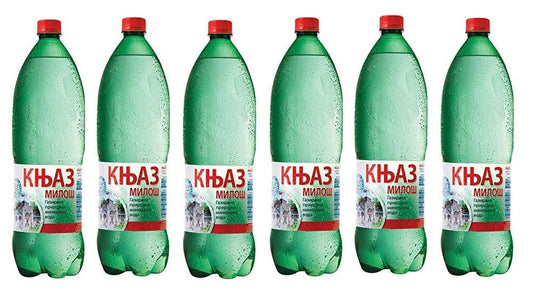 Knjaz Milos Natural Sparkling Mineral Water 1.5L each, 6 Bottles