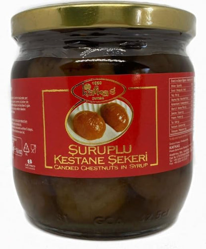 Kafkas Candied Chestnuts in Syrup 500g - Traditional Turkish Kestane Sekeri - Authentic Turkish Sweet