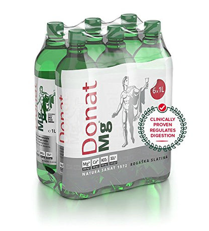 Natural Magnesium Water - 1000mg Magnesium in 1000ml ''Donat Mg'' Bulk Pack 6x1L
