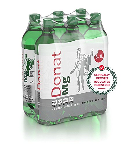 Natural Magnesium Water - 1000mg Magnesium in 1000ml ''Donat Mg'' Bulk Pack 6x1L