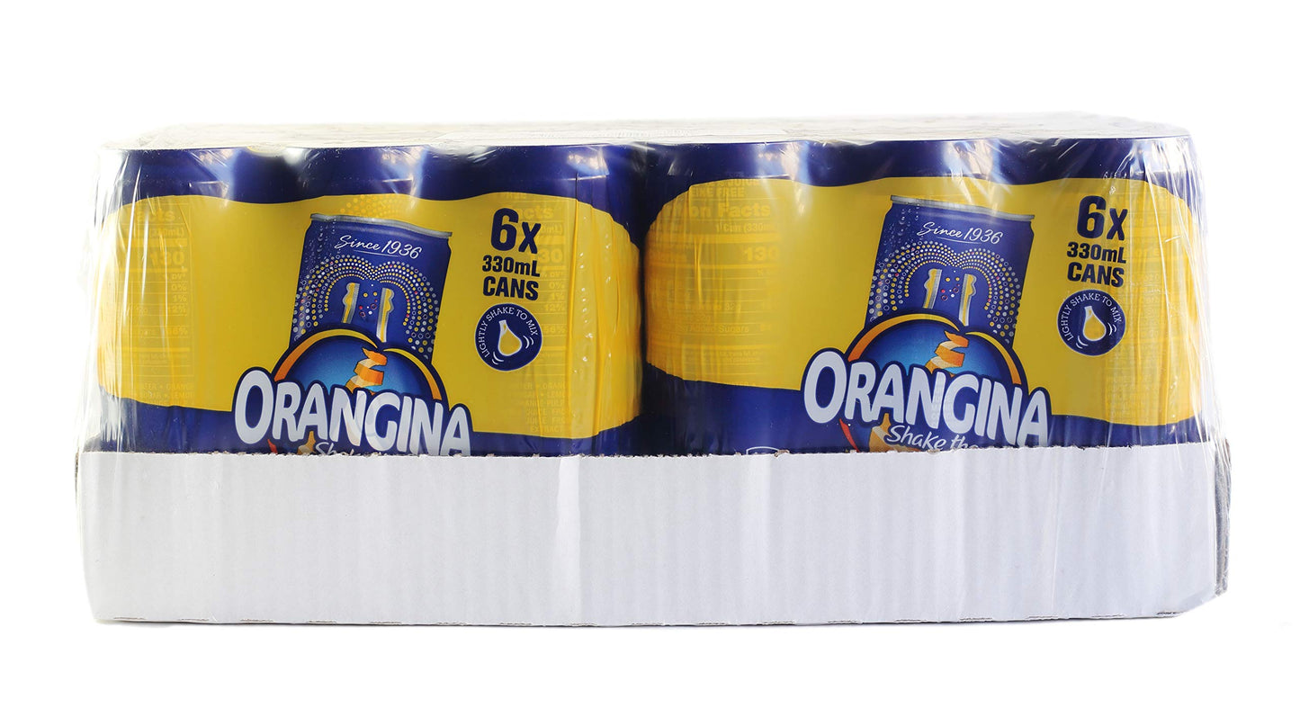 Orangina - Citrus Sparkling Juice Beverage - Light Pulp - Original Imported European French Recipe - No Artificial Ingredients - (Pack of 24) (11.2 oz Can)