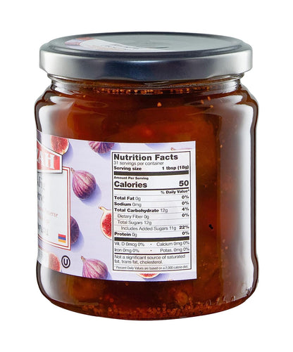 Tazah Fig Preserve 20oz Artisanal Preserve from Armenian Whole Black Figs Kosher, Vegan, Non-GMO, and Gluten-Free