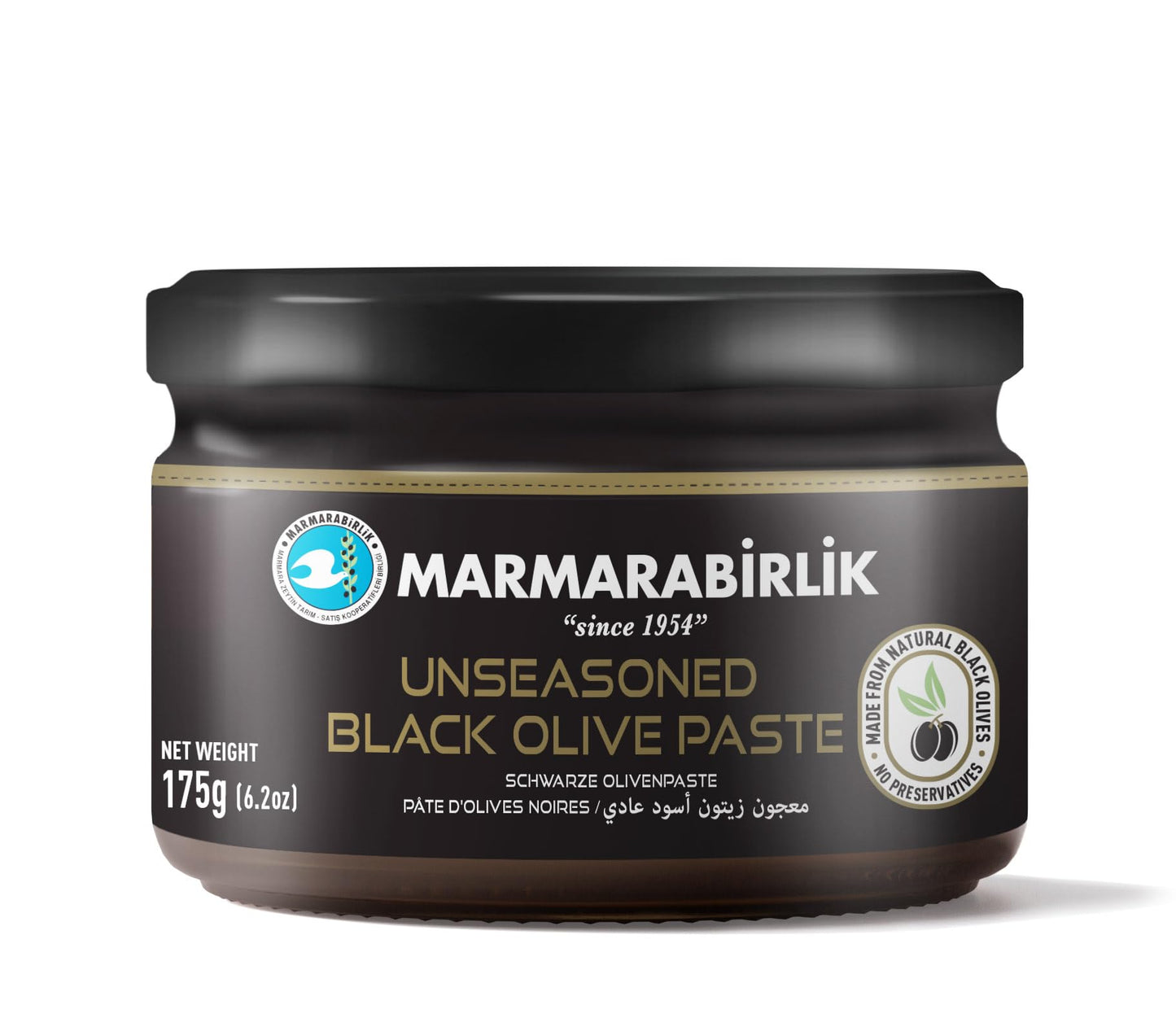 Marmarabirlik, Black Olives Spread, Turkish Olive Paste & Tapenade, Gourmet Mediterranean Flavor, Sandwiches, Crackers, Appetizer, Dips & Salads, Vegan, Kosher, Halal