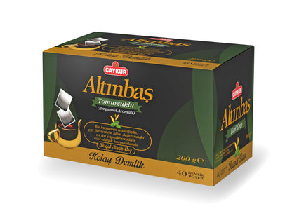 ÇAYKUR Altınbaş Bergamot Teapot Bags Turkish Black Tea, Premium Upper Leaf & Early Harvest Selection, Earl Grey
