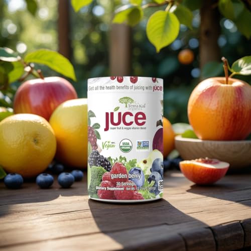 Terra-Kai Organics Juce Super Fruit and Veggie Blend Drink, 12.2-Ounce Garden Berry, 30 Servings, Greens Powder, Green Juice Powder, Super Food, Greens Drink (Pack 2)