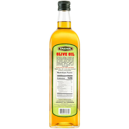 Tazah First Cold Pressed Lebanese 100% Extra Virgin Olive Oil 33.8 fl oz - 1 Liter