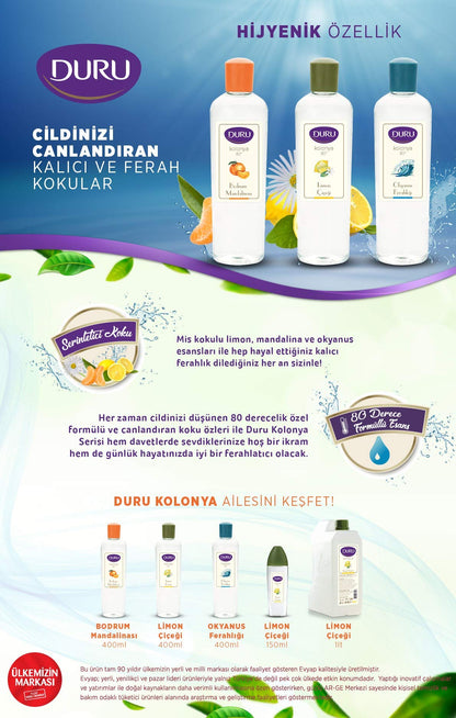 Duru Mandarin Cologne 400 ml, Turkish