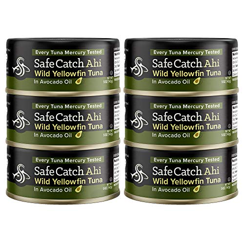 Safe Catch Wild Ahi Yellowfin Tuna Fish, Wild Caught, Lowest Mercury, Lean Protein, Omega 3, Gluten-Free, Kosher
