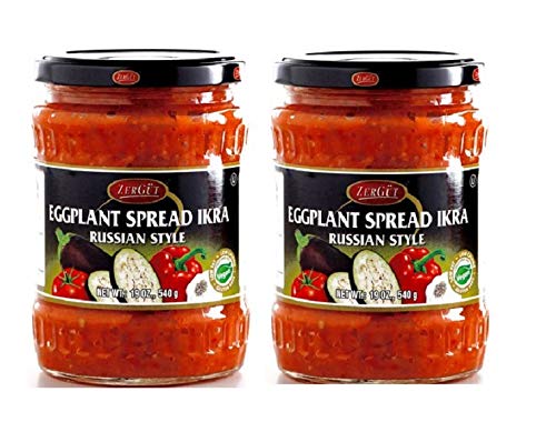 ZerGut Eggplant Spread Ikra (Russian Style) Kosher 2 Glass Jars 19oz/540g each_AB