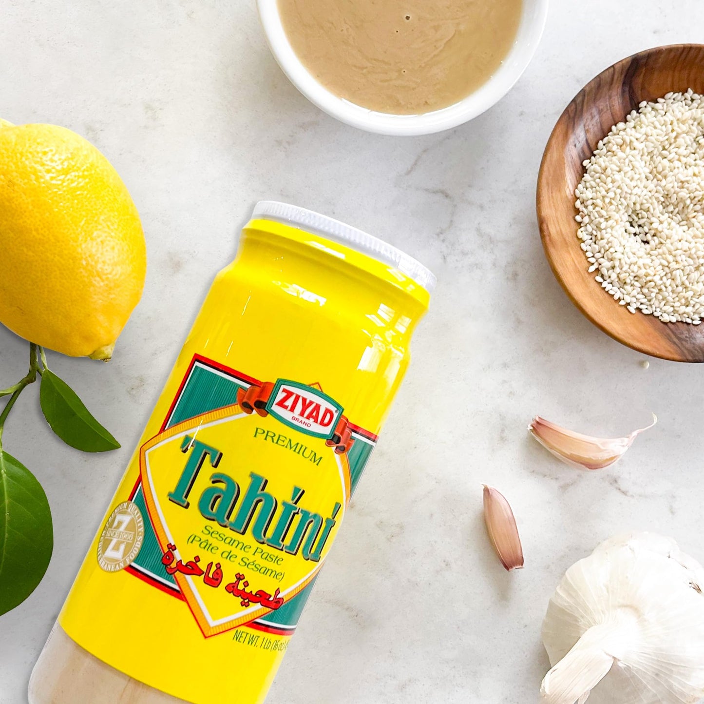 Ziyad Brand Tahini Sesame Paste, No Additives, No Preservatives, Perfect for Pita Bread, Meat, Vegetables and More! 16oz