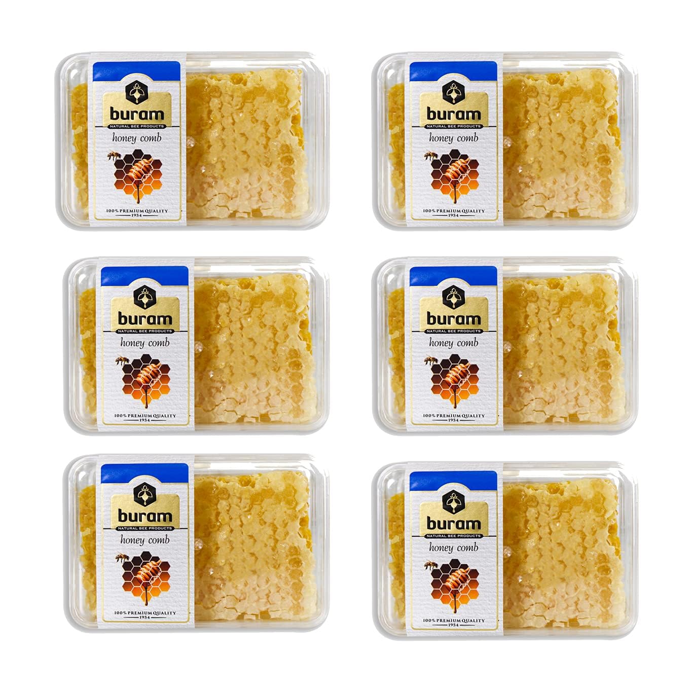 Buram Gourmet Raw Honeycomb | All-Natural | Pure Unfiltered | Edible Wax | No Additives, No Preservatives | Harvested from Turkish Mountains |