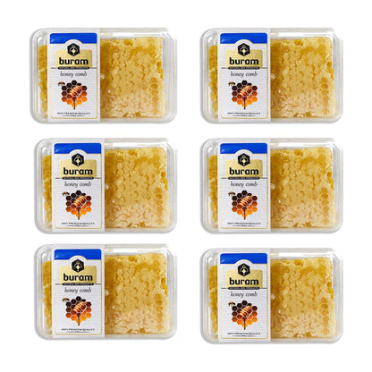Buram Gourmet Raw Honeycomb | All-Natural | Pure Unfiltered | Edible Wax | No Additives, No Preservatives | Harvested from Turkish Mountains |