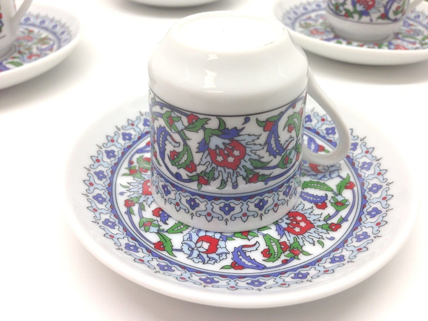 Turkish Coffee, Espresso Set of 6, Porcelain, Coffee Set, Floral, Stylish