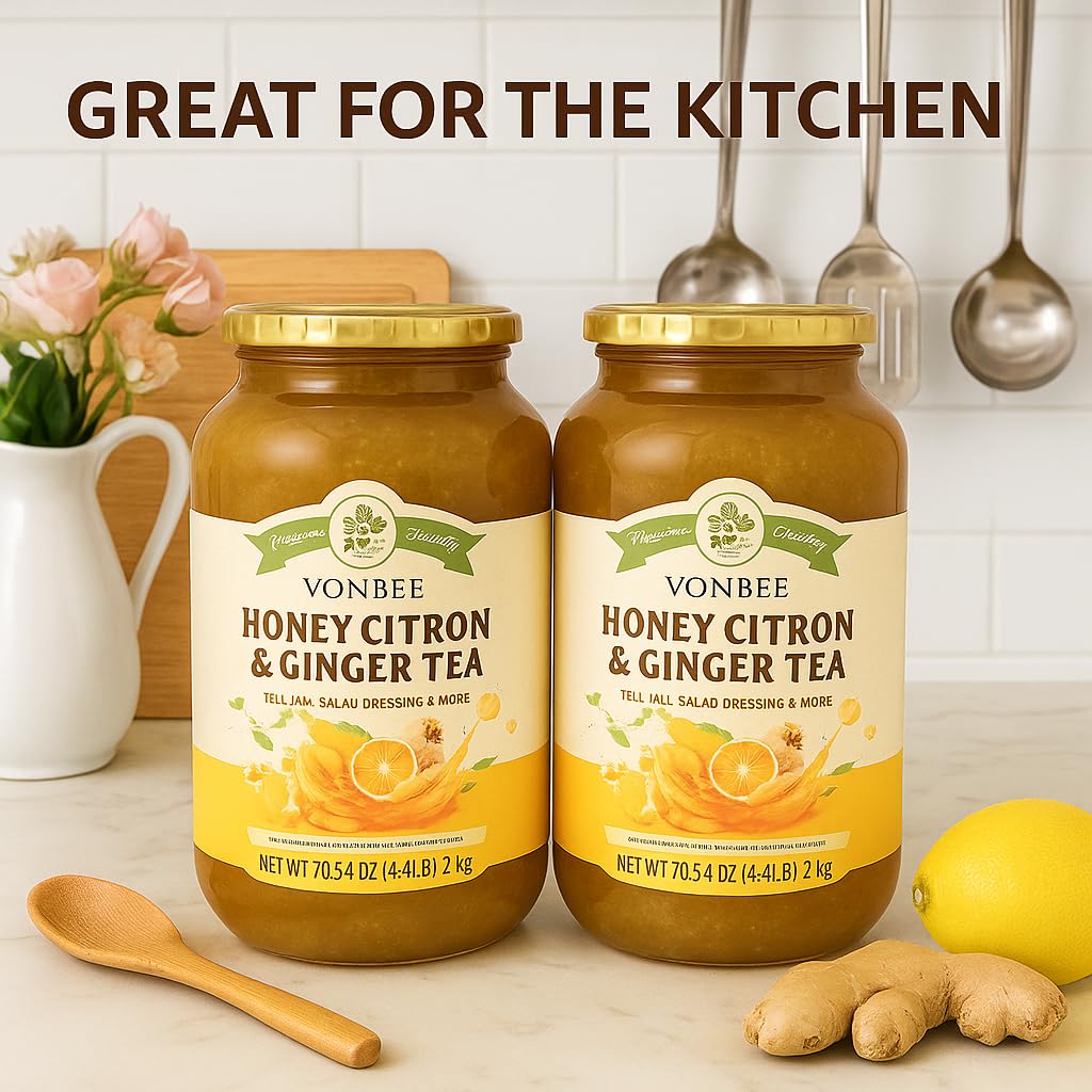 VONBEE HONEY CITRON & GINGER TEA 4.4 Lb Two Pack