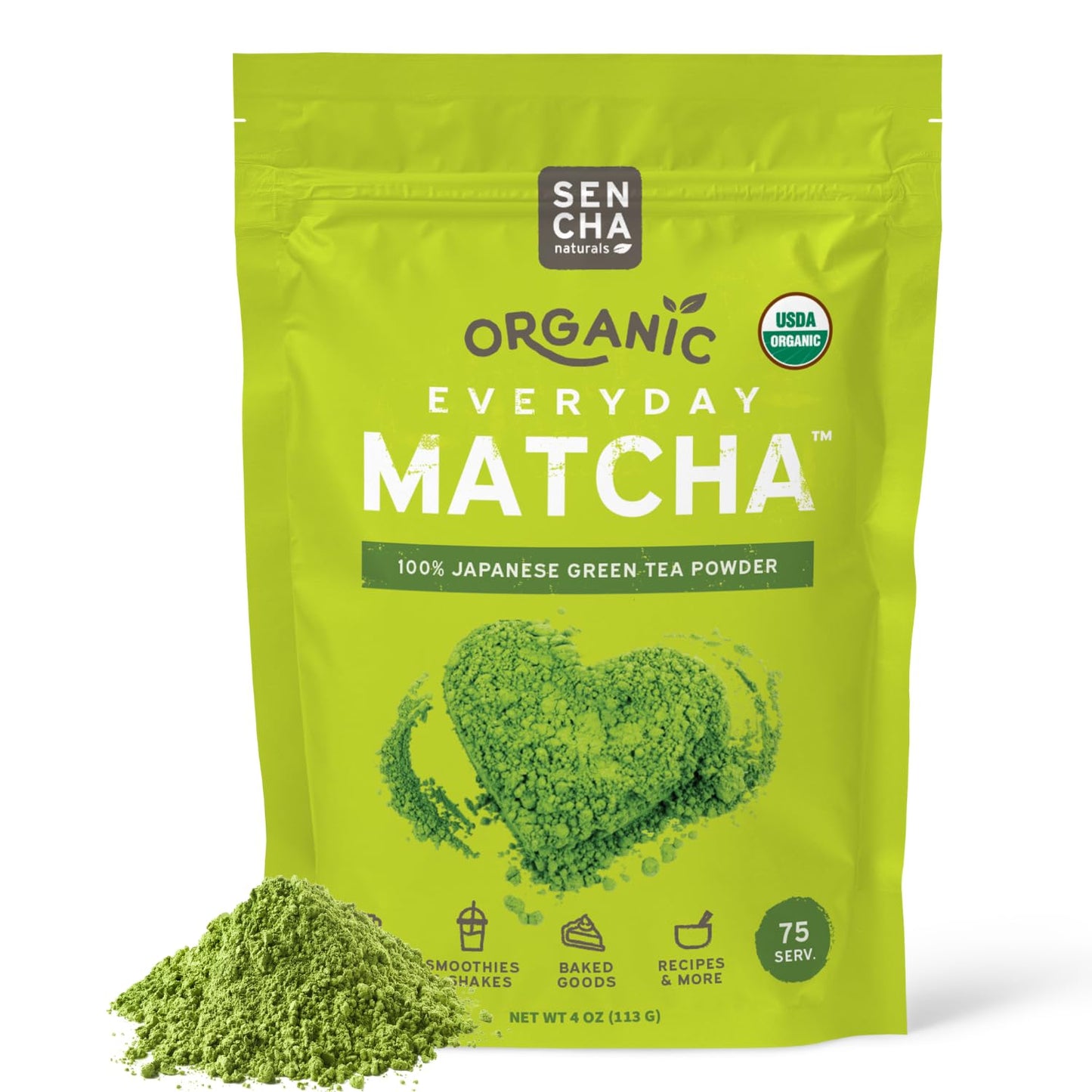 Sencha Naturals Organic Matcha Powder Authentic Japanese Origin - First Harvest, 1 oz Tin