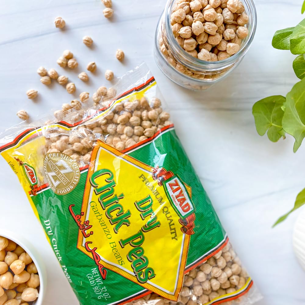 Ziyad Dry Chickpeas, Garbanzo Beans, Ancient Grains, No Additives, No Preservatives, Great Source of Protein, 32 Oz