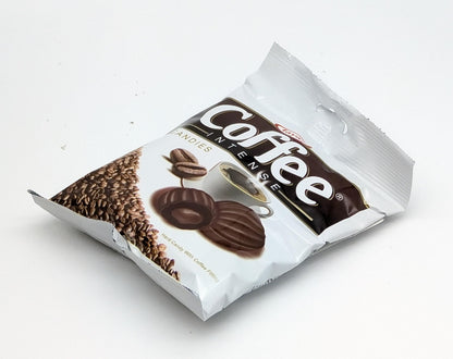 TAYAS Coffee Intense Hard Candies with Coffee Filling, 90g Bags (18 pcs), Box of 24 Bags