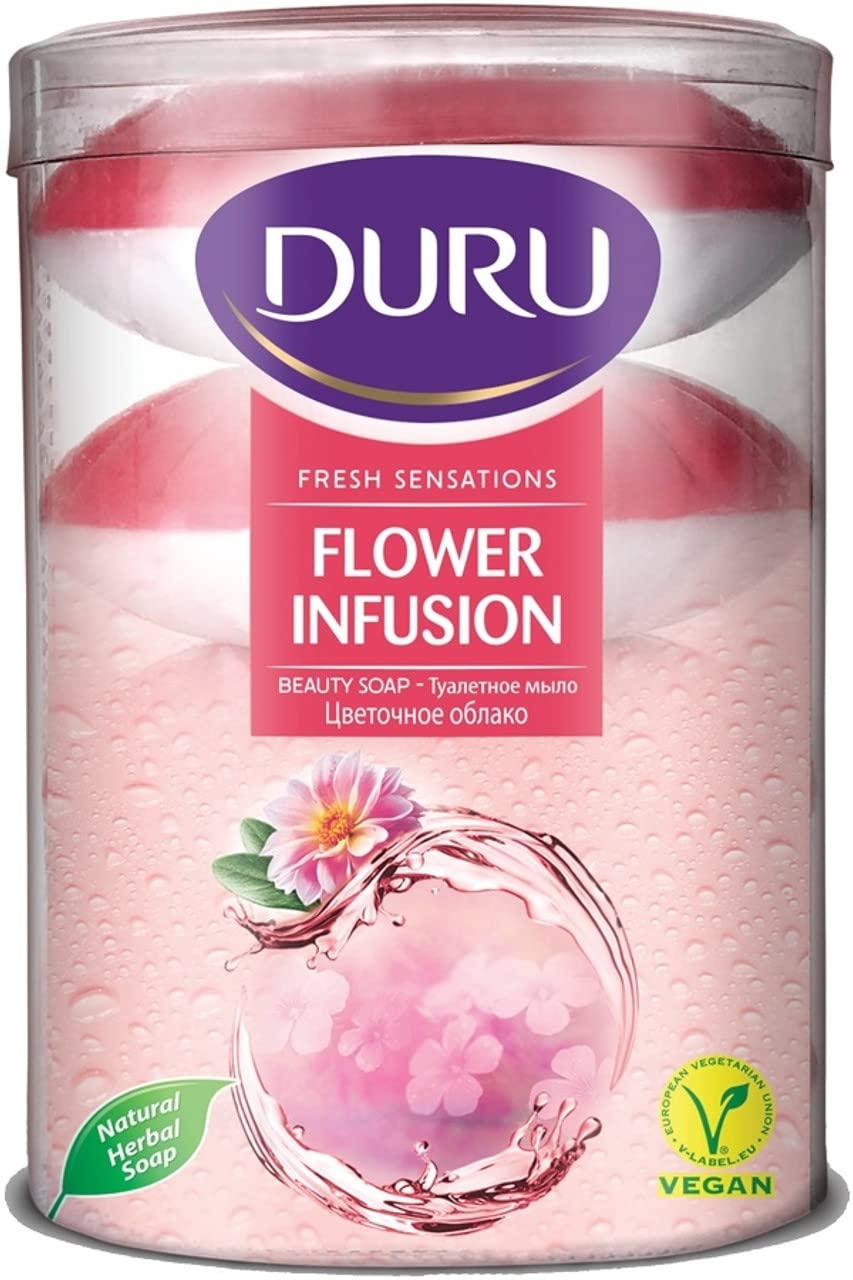 Duru Fresh Sensations Body Wash, Flower Infusion, 2 Count (4Bars, each 5.29oz) Total 8-Bars = 42.32oz