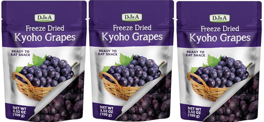 Kyoho Grapes,(Pack of 3) Freeze Dried  Ready to Eat Snack, NON-GMO 3.52 Oz(100g)