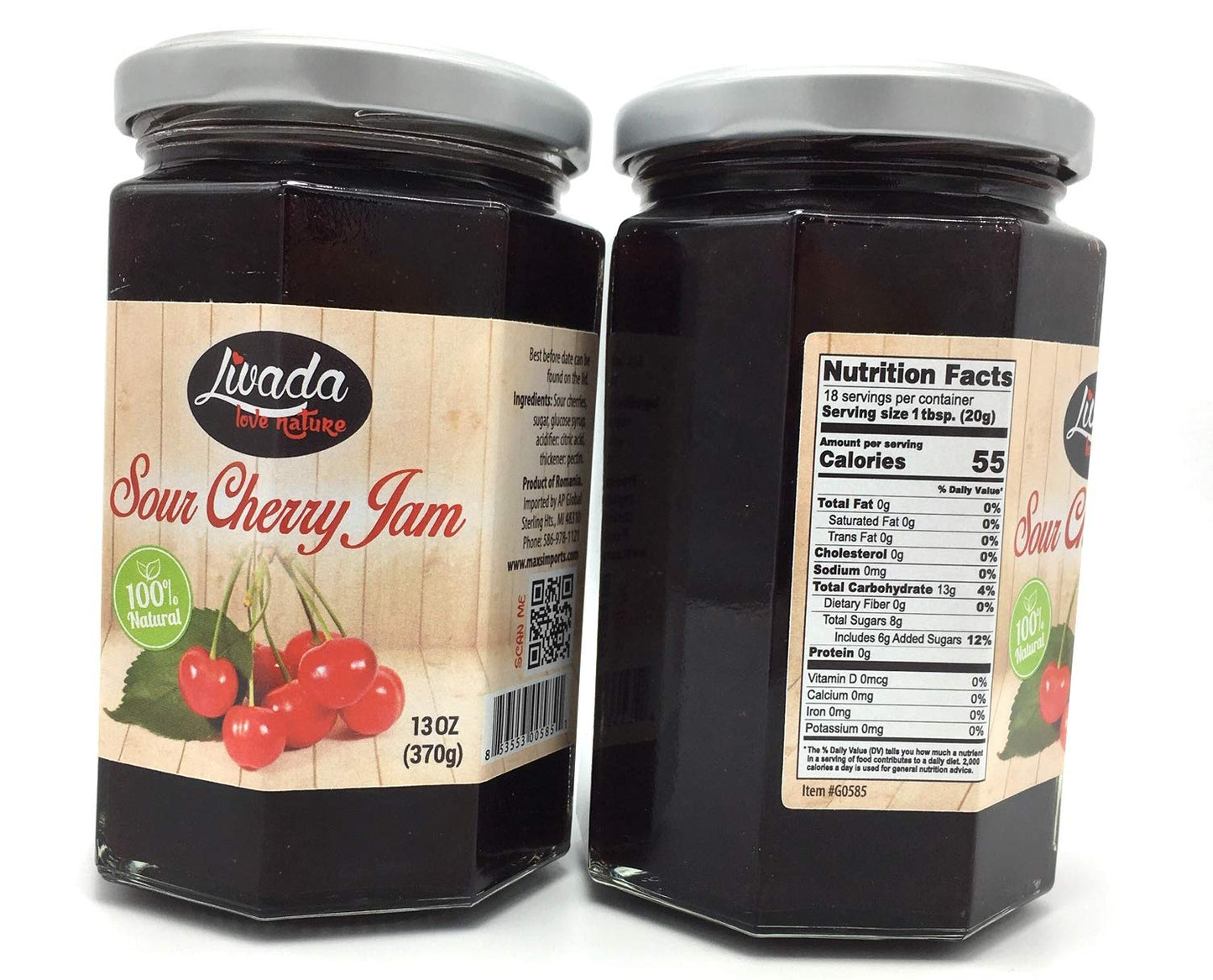 Livada Sour Cherry Jam 13oz (370g) (2)