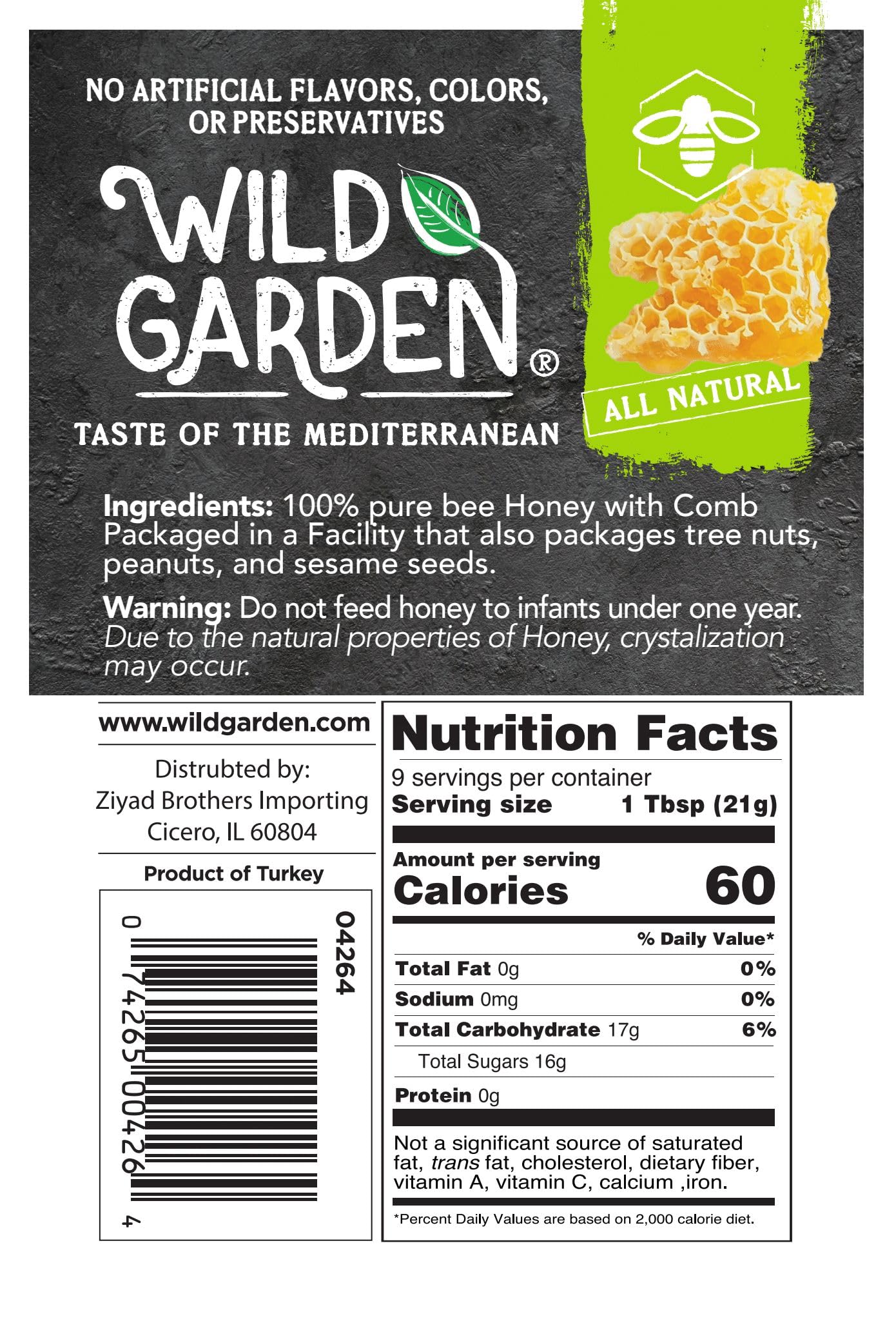 Wild Garden 100% Pure Raw Gourmet Honeycomb